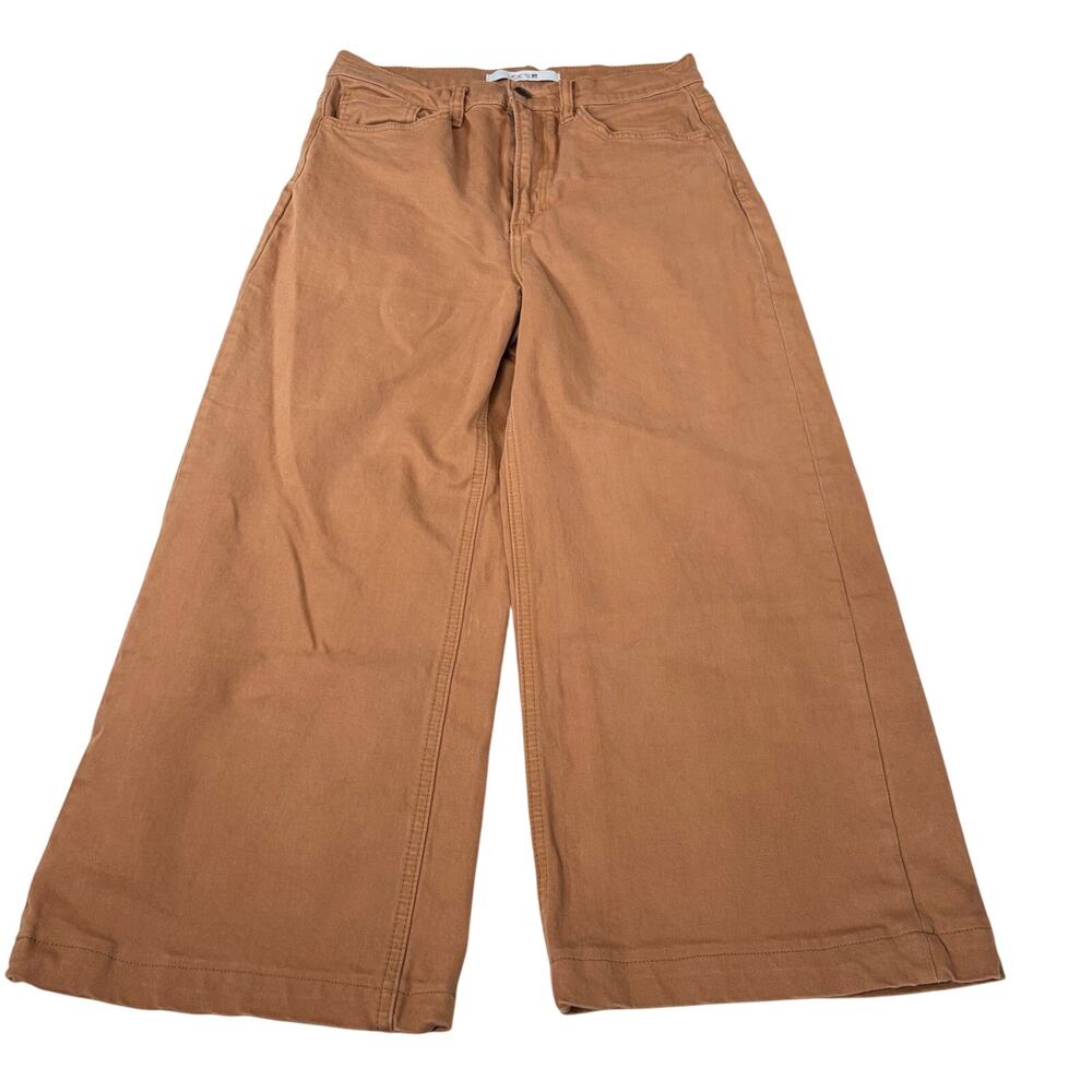 Joes Jeans womens wide leg brown sugar denim cropped pants. Size 28. dark khaki
